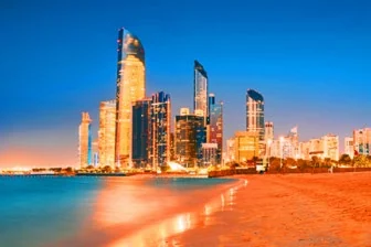 Abu Dhabi skyline at night